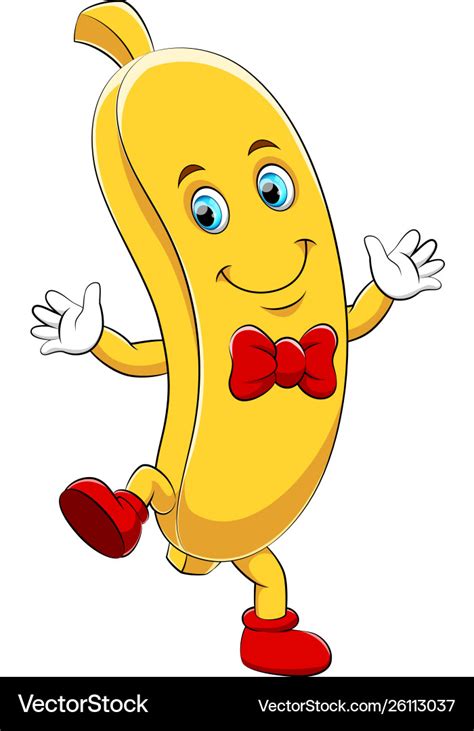 A cartoon happy banana character Royalty Free Vector Image