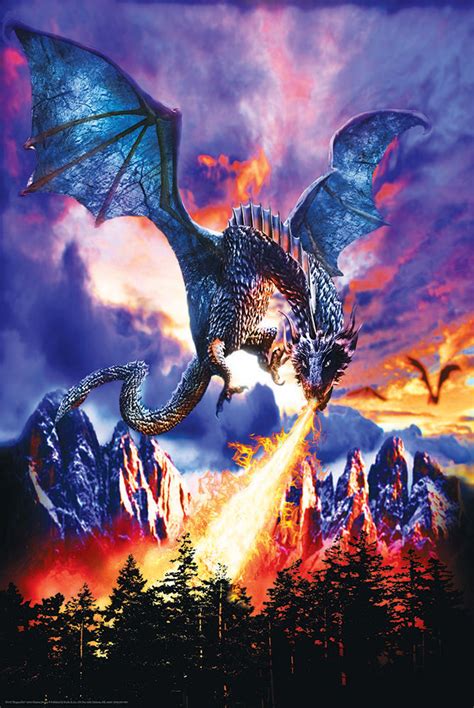 Poster - Studio B - Dragon Fire 36x24" Wall Art p3179 - Walmart.com