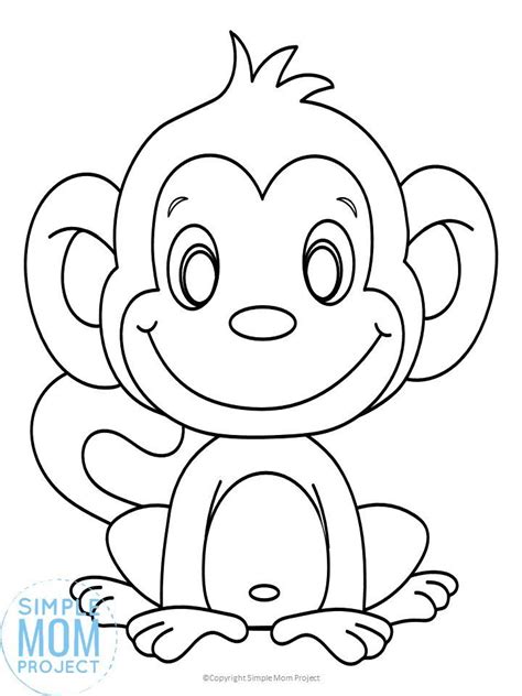 Cute Monkey Coloring Pages