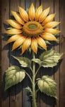 Sunflowers On Wooden Board Free Stock Photo - Public Domain Pictures