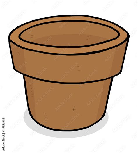 plant pot / cartoon vector and illustration, hand drawn, sketch style, isolated on white ...