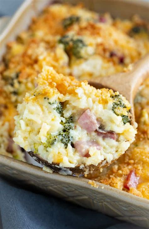 Ham Casserole with Broccoli and Rice - The Cozy Cook