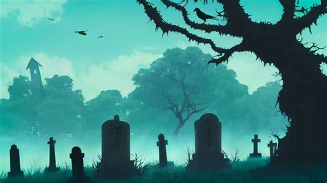 Creepy Graveyard Halloween Ambience | Spooky Soundscape and Relaxing Music - YouTube