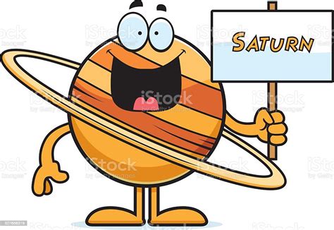 Cartoon Saturn Sign Stock Illustration - Download Image Now - Cartoon ...