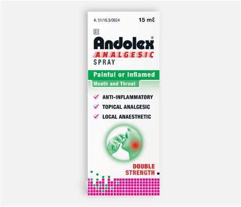 Andolex Analgesic for a Painful Mouth and Throat