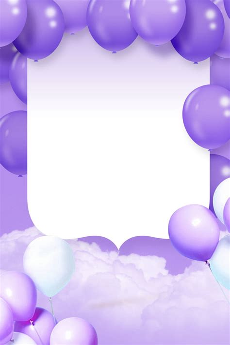 Purple Balloon Birthday Ad Background Wallpaper Image For Free Download ...