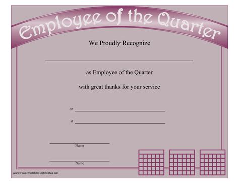 Employee of the Quarter Recognition Certificate Template - Fill Out ...