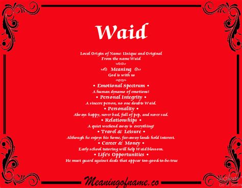 Waid - Meaning of Name