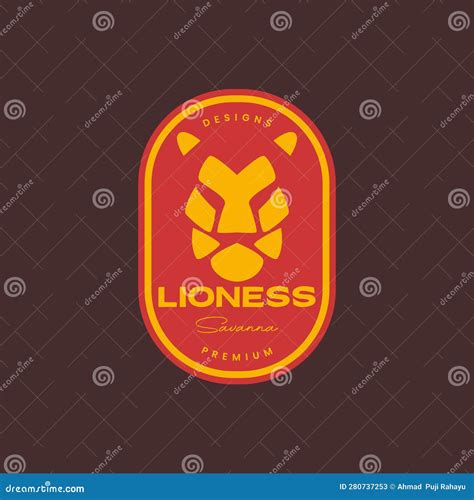 Savanna Head Beast Lioness Angry Isolated Badge Vintage Logo Design Vector Icon Illustration ...