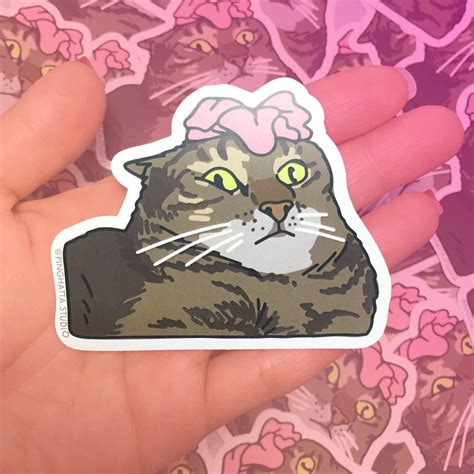 Flower Cat meme Sticker Cat Meme Sticker sad cat meme cat | Etsy