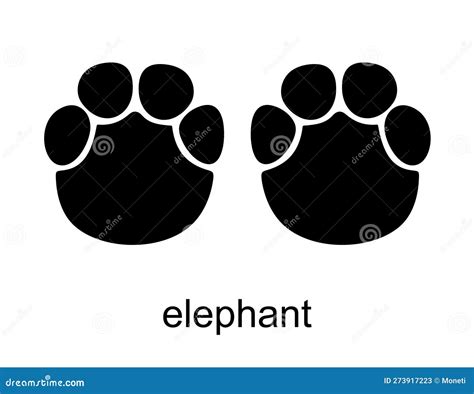 Elephant Track, Elephant Foot Print. Footprints Animal. Vector Illustration Isolated on White ...