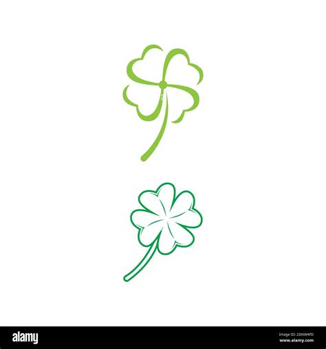 Green Clover Leaf icon Template Design Vector Stock Photo - Alamy