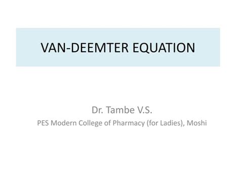 Van deemter equation | PPT