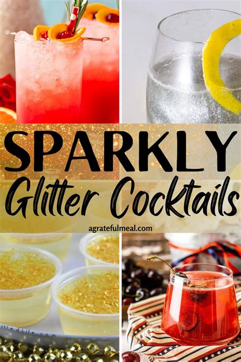 sparkly glitter cocktails with text overlay