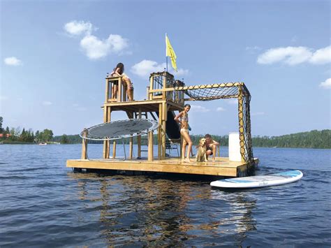 This dad's DIY Tarzan raft sets a new standard for fun on the water | Lake cottage, Floating ...