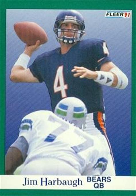 Jim Harbaugh Football Card (Chicago Bears) 1991 Fleer #220