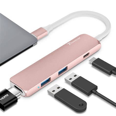 USB Type-C Hub Adapter, Multi-Port Charger Dock – Rose Gold