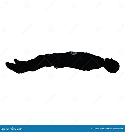 Silhouette of Man Lying Down. Vector Illustration Decorative Design ...