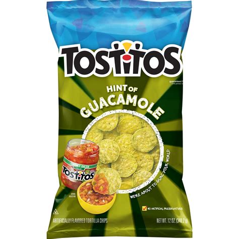 Tostitos Hint of Guacamole Flavored Bite Size Rounds Tortilla Chips, 12 ...