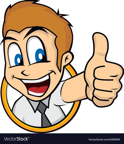 Cartoon guy thumbs up Royalty Free Vector Image