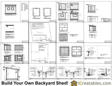 10x12 Studio Shed Plans S3 | 10x12 Office Shed Plans | Modern Shed