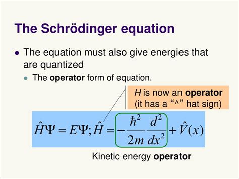 PPT - Lecture 3 The Schrödinger equation PowerPoint Presentation, free download - ID:2605314