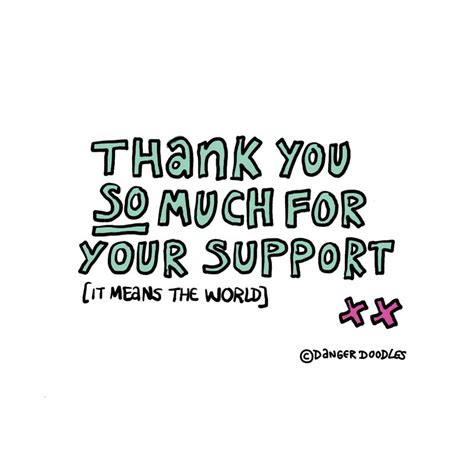 Thank You For Your Support By Danger Doodles