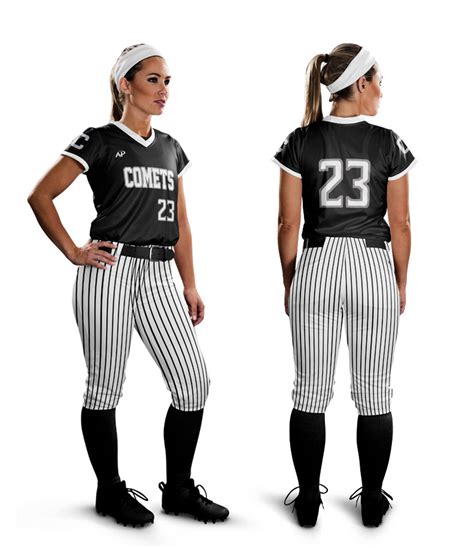 Featured Comets Solid Black Women’s Softball Uniform | All Pro Team Sports