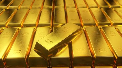 Premium Photo | A wall of millions of gold bars