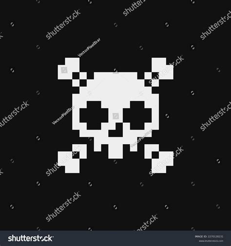 Skull Crossbones Pixel Art Style Icon Stock Vector (Royalty Free ...