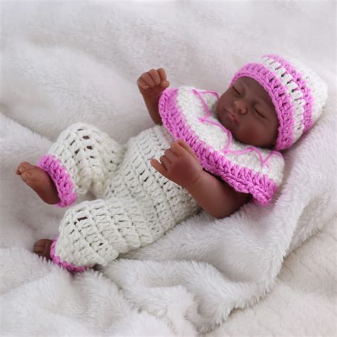 10 inch African American Baby Doll Black Girl Full Silicone Body Bebe Reborn Baby Dolls Ethnic ...