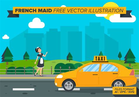 French Maid Free Vector Illustration eps svg ai | UIDownload