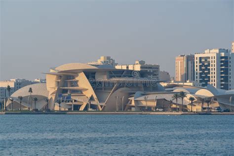 National Museum of Qatar Viewed from the Old Port Doha. Editorial Stock Photo - Image of ...