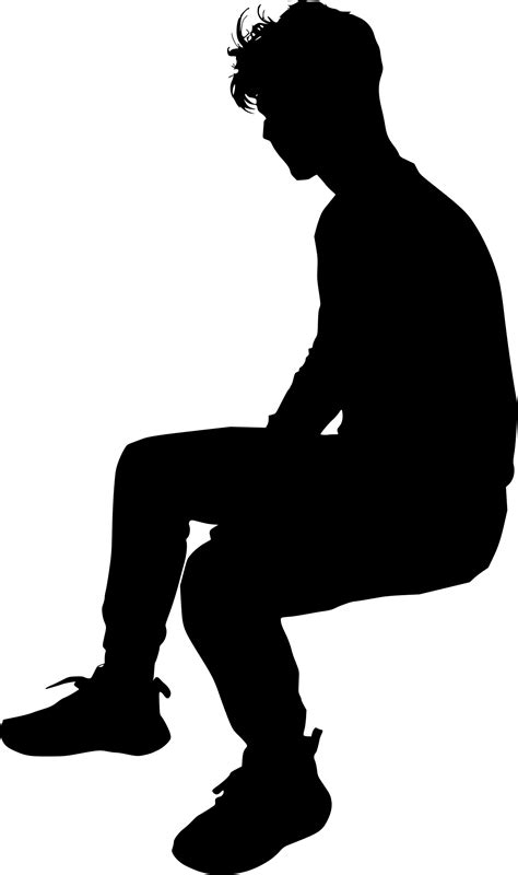 10 Man Sitting Silhouette (PNG Transparent) | OnlyGFX.com