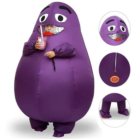 Inflatable Grimace Costume 2023 Grimace Halloween Costume Adults BEcos ...