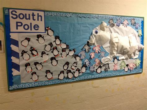 Winter penguin and polar bear bulletin board | Winter theme preschool ...