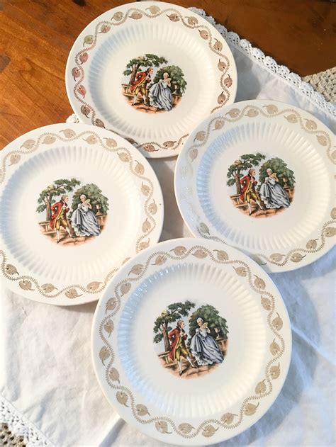 Vintage Plates Royal China Early American Colonial Victorian - Etsy