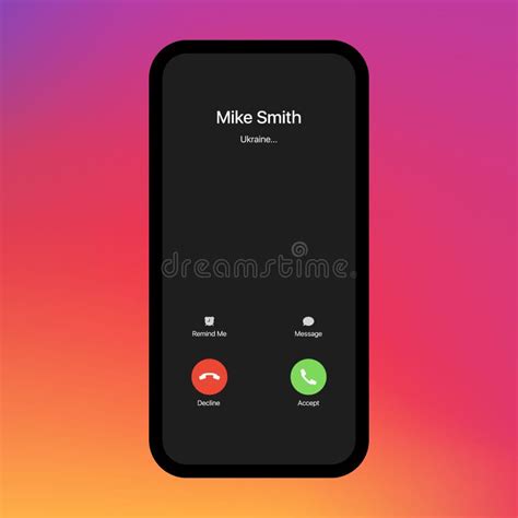 IPhone Call Screen. Interface. Accept Button, Decline Button. Incoming ...