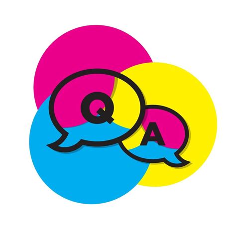 Q and A icon design with CMYK colors 5259665 Vector Art at Vecteezy