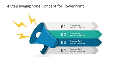 4 Step Megaphone Concept PowerPoint Templates - SlideModel