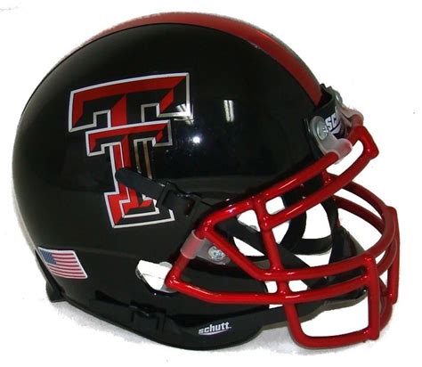 TEXAS TECH RED RAIDERS CHROME "GUNS UP" SCHUTT AUTHENTIC MINI FOOTBALL ...