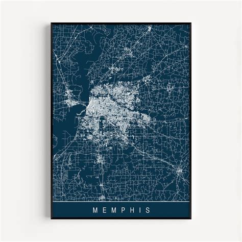 MEMPHIS MAP Art Modern City Print Art Customizable Memphis - Etsy