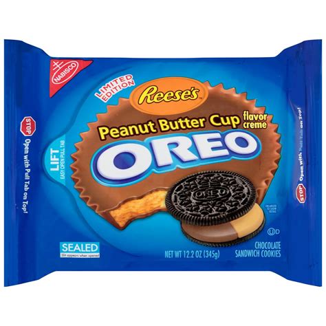 Nabisco Reese's Oreo Peanut Butter Cup Creme Chocolate Sandwich Cookies ...