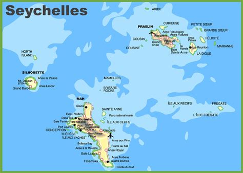 Seychelles islands map - Ontheworldmap.com