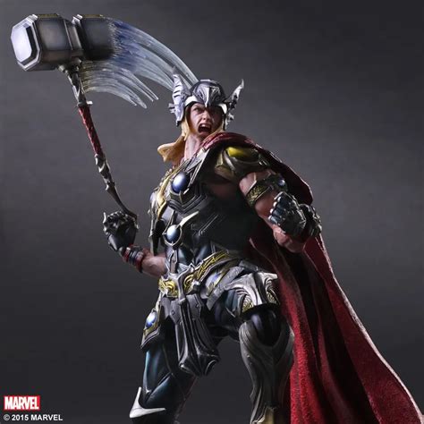 Play Arts 27cm Marvel Avengers Thor Super Hero Pvc Action Figure Toys-in Action & Toy Figures ...