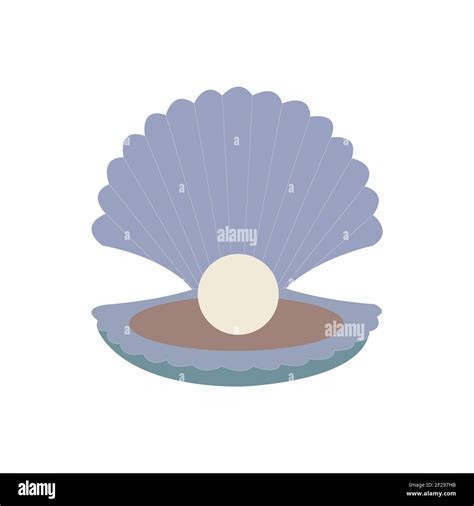 open clam with pearl vector illustration on clean white Stock Vector Image & Art - Alamy