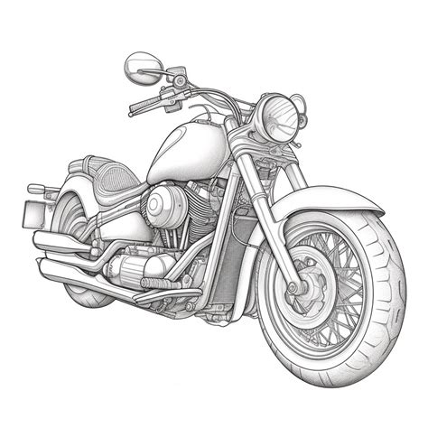 Premium Photo | Drawing of a motorcycle with a side view of the front ...