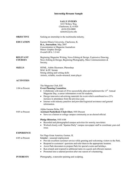 Resume Template Internship (6) - TEMPLATES EXAMPLE | TEMPLATES EXAMPLE Student Resume Template ...