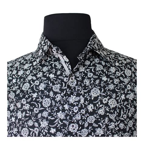 MRMR Black White Floral LS Shirt - Shop by Brands-MRMR : Big Mens Clothing - NZ's Biggest Range ...