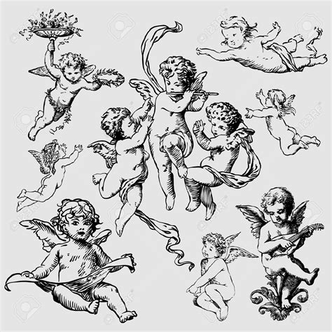 Black Cupid Cherub Tattoo Flash | Querubim tatuagem, Cupido tatuagem ...